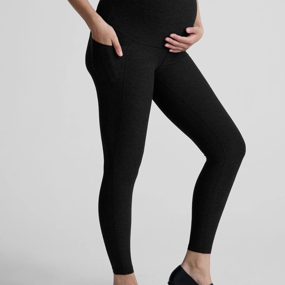 Spacedye Love the Bump Maternity Pocket Legging - Black, M